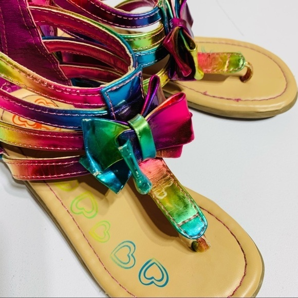 Children’s Place rainbow iridescent sandals - Picture 2 of 6